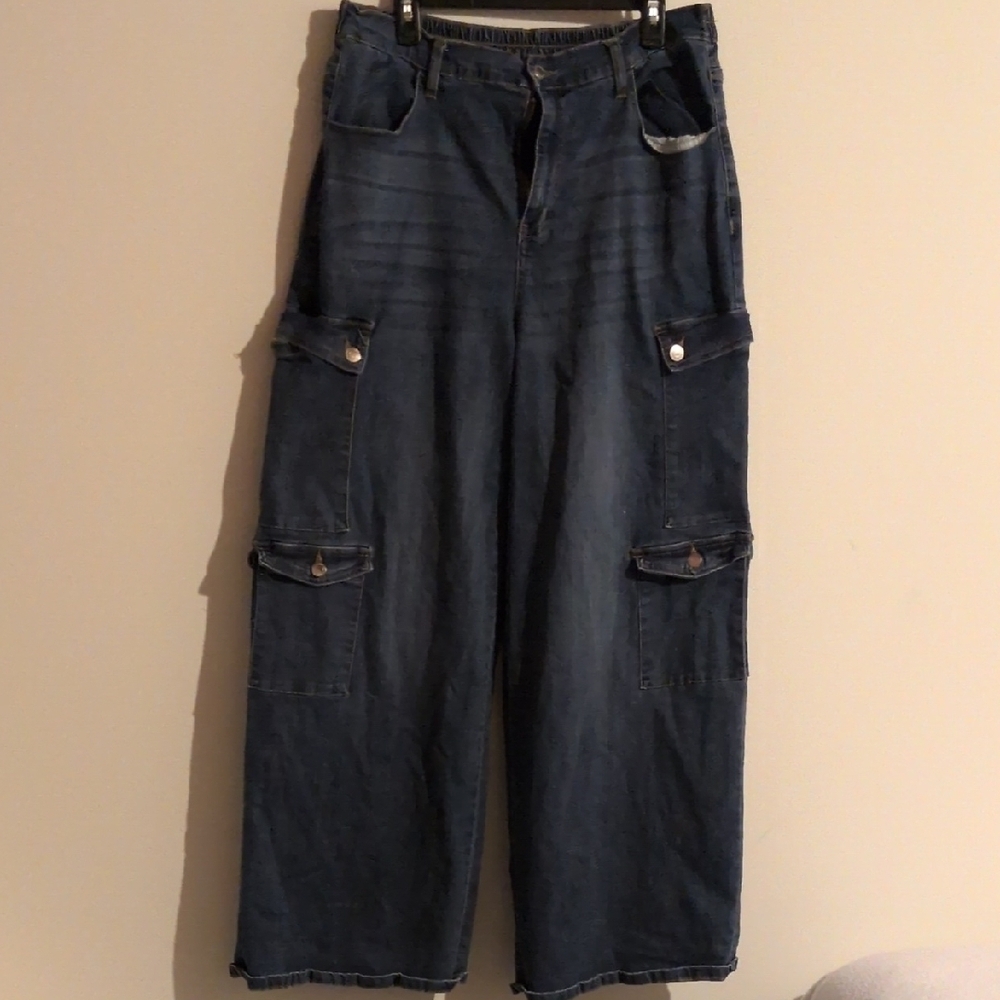 No Boundaries Blue Flare Wide Leg Jeans